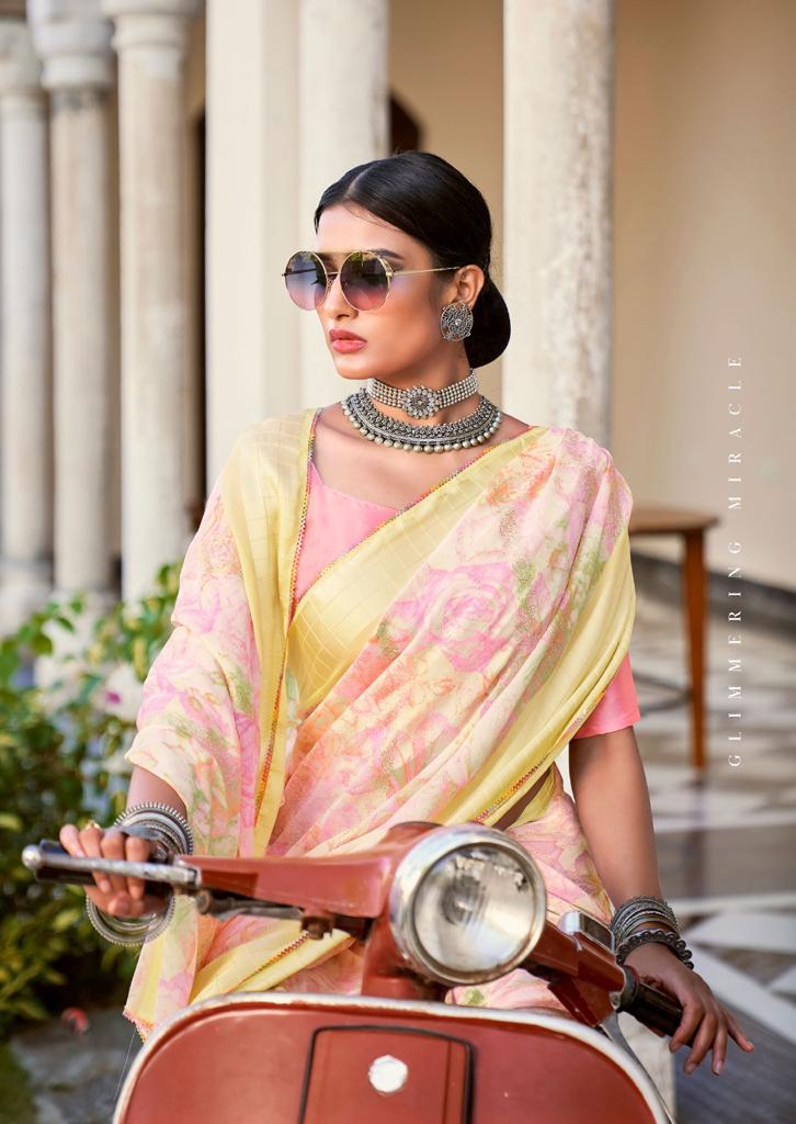 Kashvi Tanvi Fancy Chiffon Printed Ethnic Wear Designer Saree Collection